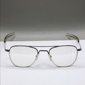Randolph 5 1/2 ENG USA Vintage Aviator Glasses FRAMES Silver Metal